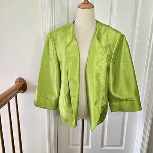 Dana Kay Lime Green 3/4 Sleeve Open Front Blazer Jacket Plus Sz 20W